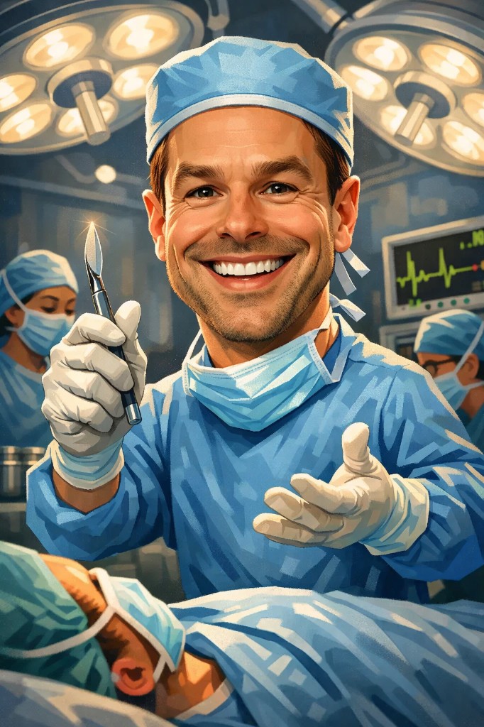 Dr. McLaughlin surgeon illustration